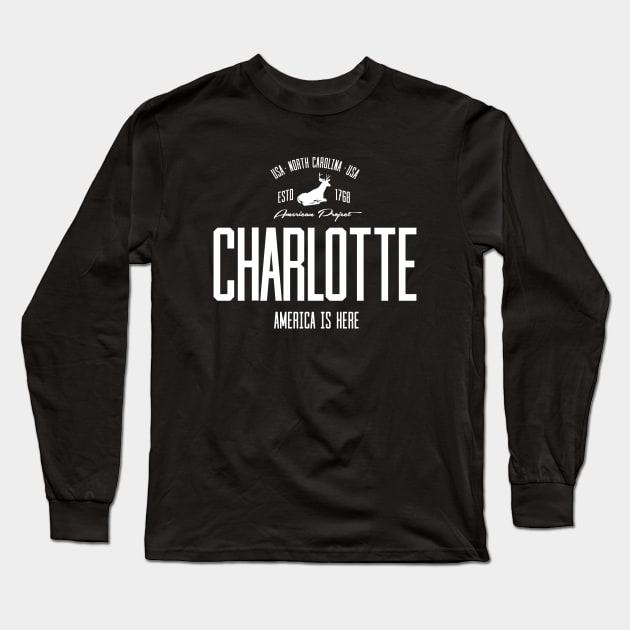 USA, America, Charlotte, North Carolina Long Sleeve T-Shirt by NEFT PROJECT